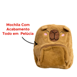 Mochila Pelúcia Pequena Infantil Baby Capivara Fofa Leve