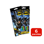 Kit Com 6 Pacotes Lápis De Cor 12 Cores Do Batman Heroes Para Lembrancinhas De Aniversário