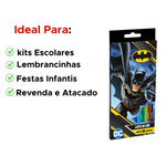 Kit Com 6 Pacotes Lápis De Cor 12 Cores Do Batman Heroes Para Lembrancinhas De Aniversário