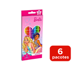 Kit Com 6 Pacotes Lápis De Cor 12 Cores Sextavado Princeças Lembrancinhas De Aniversário Atacado