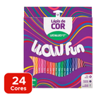 Lápis de Cor Wow Redondo Caixa Com 24 Cores Para Escola Pintura Arte