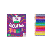 Lápis de Cor Wow Redondo Caixa Com 24 Cores Para Escola Pintura Arte