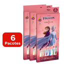 Kit Com 6 Pacotes Lápis De Cor Frozen 12 Cores Escolar Arte Pintura