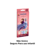 Kit Com 6 Pacotes Lápis De Cor Frozen 12 Cores Escolar Arte Pintura