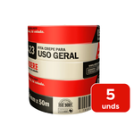 Kit 5 Rolos Fita Crepe 24x50 Fácil Remoção Uso Profissional