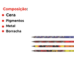 Kit 6 Lápis HB Resina Carros Extreme Com Borracha Redondo