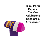 Kit 6 Colas Magica Roke Bastão Triangular Roxa 15g Cartão Papel Material Escolar Artesanado