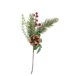 Kit 5 Galhos Natalino De Ramos Pinha E Frutas Vermelhas Decoração De natal Enfeite