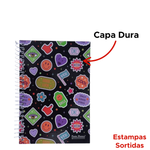 Kit 10 Cadernos Pequeno 1/4 Capa Dura 96 Folhas 1 Materia Para Agendas Anotação