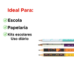 Kit 24 Lápis Big HB Resina Sem Borracha Triangular Pequeno Para Escola Arte