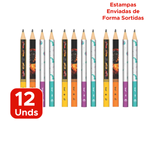 Kit 12 Lápis Big HB Resina Sem Borracha Triangular Pequeno Material Escolar