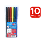 Kit 10 Pacotes De Canetinhas Com 6 Cores Hidrográfica Não Mancha Para Lembrancinhas e Revenda