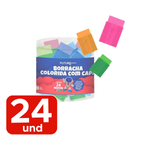 Kit Com 24 Borracha Com Capa Para Escola Escritorio Colorida