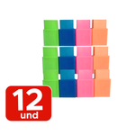 Kit Com 12 Borrachas C/ Capa Para Escola Escritorio Colorida