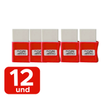 Kit Com 12 Borracha Com Capa Para Escola Escritorio Branca
