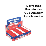 Kit Com 12 Borracha Com Capa Para Escola Escritorio Branca