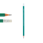 Kit 12 Lápis Grafite HB Sextavado Verde Com Borracha Para Escola Escritorio