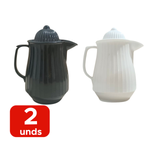 Kit 2 Garrafas Térmica Para Bebidas Quentes Café Leite Chocolate Chá De Plástico 300ml