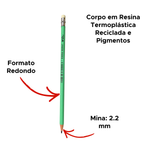 Kit 12 Lápis Redondo Reciclado Colorido Para Escola Revenda Atacado