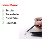 Kit 144 Lapis Grafite HB Preto Resina Eco Sextavado Sem Borracha Para Escola Escritorio