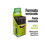 Kit 144 Lapis Grafite HB Preto Resina Eco Sextavado Sem Borracha Para Escola Escritorio