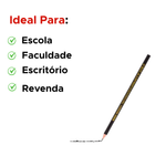 Kit 72 Lapis Grafite HB Preto Resina Redondo Sem Borracha Para Escola Escritorio
