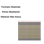 Kit 72 Lapis Grafite HB Preto Resina Redondo Sem Borracha Para Escola Escritorio