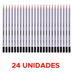 Kit 24 Lápis Grafite Classic HB Preto Acrilex Material Escolar Resistente Alta Qualidade