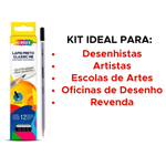 Kit 24 Lápis Grafite Classic HB Preto Acrilex Material Escolar Resistente Alta Qualidade