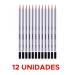 Kit 12 Lápis Grafite Classic HB Preto Acrilex Material Escolar Resistente Alta Qualidade