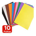 Kit 10 Folhas Placas De EVA 40cmx60cm Coloridas Para Artesanato Escola Arte