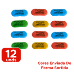 Kit Com 12 Borrachas Oval Colorida Para Escola Escritorio Revenda