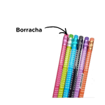 Kit Com 12 Lápis Grafite HB Com Tabuada Colorido Material Escolar Sortido