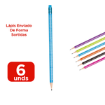 Kit 6 Lápis Grafite HB Com Tabuada Colorido Material Escolar Faculdade Escritório