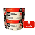 Kit Com 6 Fita Crepe 18mm x 50m Adesiva Para Artesanato Pintura Resistente Alta Fixação