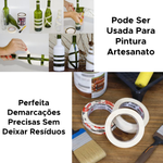 Kit Com 6 Fita Crepe 18mm x 50m Adesiva Para Artesanato Pintura Resistente Alta Fixação