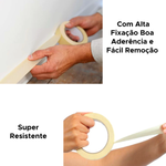 Fita Crepe 18mm x 50m Adesiva Para Artesanato Pintura Resistente Alta Fixação Uso Geral