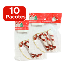 Kit Com 10 Pacotes De Enfeite Natalino Bengala Pendente Decoração Para Árvore De Natal Guirlanda