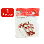 Enfeite Natalino Bengala Pendente Decoração Para Árvore De Natal Guirlanda Tamanho P
