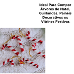 Enfeite Natalino Bengala Pendente Decoração Para Árvore De Natal Guirlanda Tamanho G