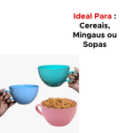 Caneca Para Cereal Plástico 500 ml Caneco Grande Para Cereais Colorida