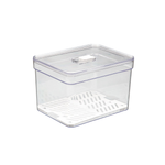 Organizador Quadrado 1,4L Com Tampa Tela Multiuso Geladeira Cozinha Dispensa Elegante