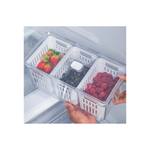 Organizador Elegante Retangular Com 3 Cestas 6,8 Tampa Cesto Multiuso Geladeira Dispensa Cozinha
