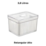 Organizador Retangular 3,8L Com Tampa Para Geladeira