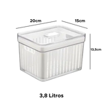 Organizador Retangular 3,8L Com Tampa Para Geladeira