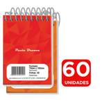 Kit Com 60 Cadernetas Apontamento Bloco de Anotações de Bolso Tamanho 1/16 Com 40 Folhas