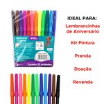 Kit 20 Pacotes De Canetinhas Com 12 Cores Hidrográfica Não Mancha Para Lembrancinhas e Revenda