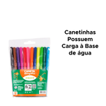 Kit 20 Pacotes De Canetinhas Com 12 Cores Para Lembrancinhas Revenda Escola