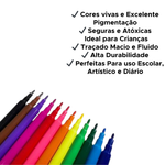 Kit Com 6 Pacotes De Canetinhas Com 12 Cores Para Lembrancinhas Arte Pintura