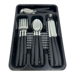 Jogo De Talheres Inox Faqueiro Porta Talher Com 25 Peças De Plástico Inox Conjunto Faqueiro Com Porta Garfos Facas 